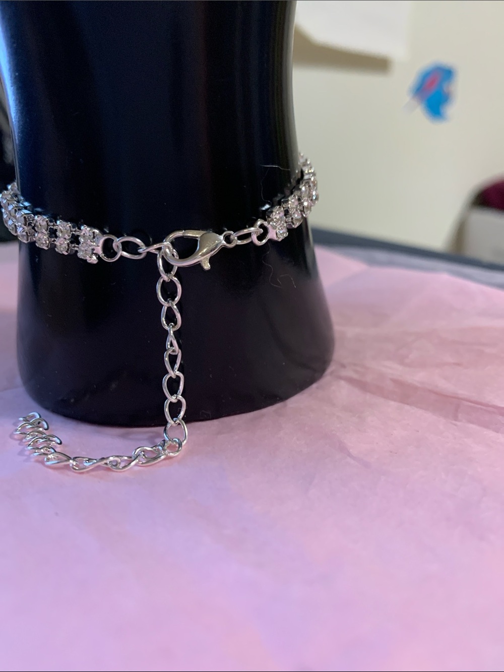 Crystal Butterfly Bracelet - Silver Rhinestone Accent - Picture 8 of 9